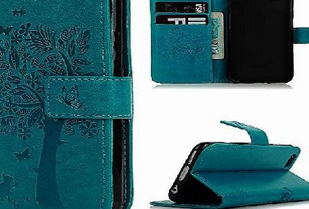 YOKIRIN iPhone 6 Case,iPhone 6S Case (4.7 inch), YOKIRIN [Wallet Case] Premium Soft PU Leather Notebook Wallet Embossed Flower Tree Design Case with [Kickstand] Stand Function Card Holder and ID Slot Slim Fli